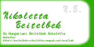 nikoletta beitelbek business card